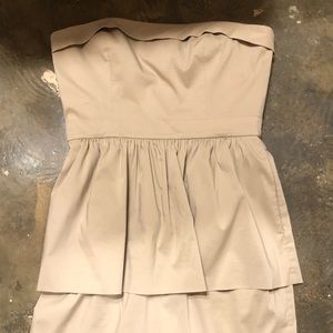 Tan size 4 BCBG strapless cocktail dress